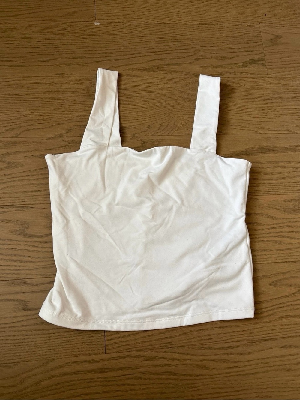 Abercrombie & Fitch Three-Pack Square-Neck Tank Tops — White, Black, Light Brown - Picture 2 of 5